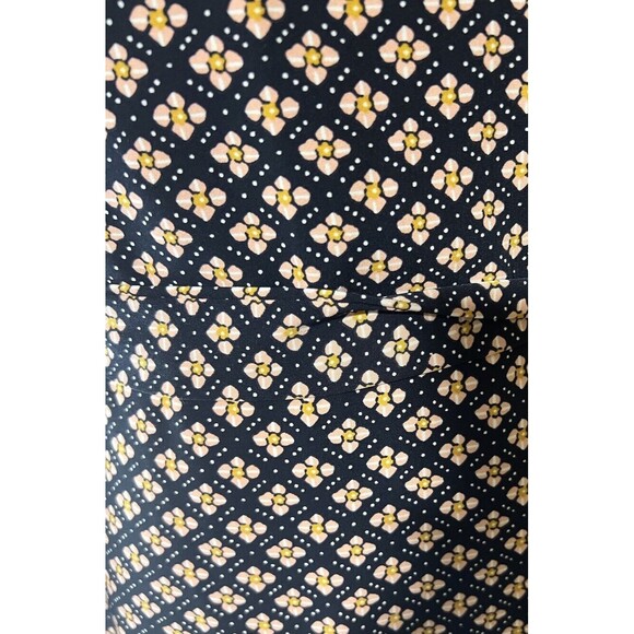 Loft Petites Mosaic Shift Dress LS Tie Belt XXSP Black Pink Yellow  Office - Picture 6 of 15